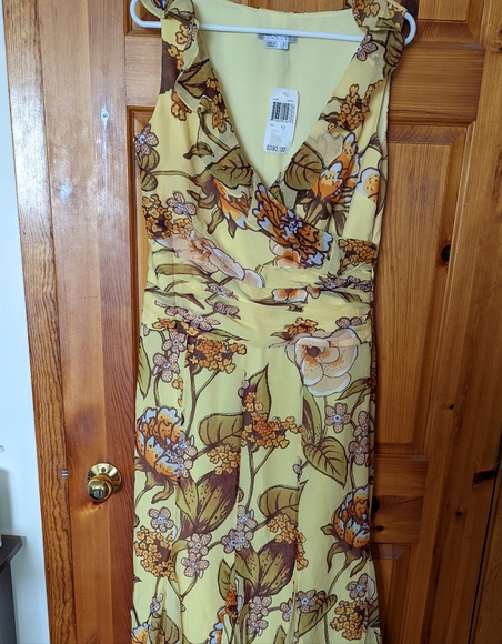 Kay Unger maxi silk dress, size 10 - Picture 1 of 6